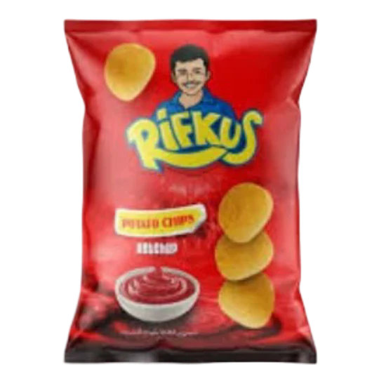 Rifkus Crispy Potato Chips – Goût Ketchup – 55g