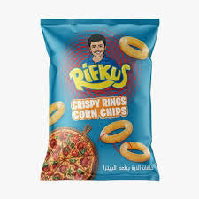 Rifkus Crispy Rings Corn Chips – Goût Pizza – 55g