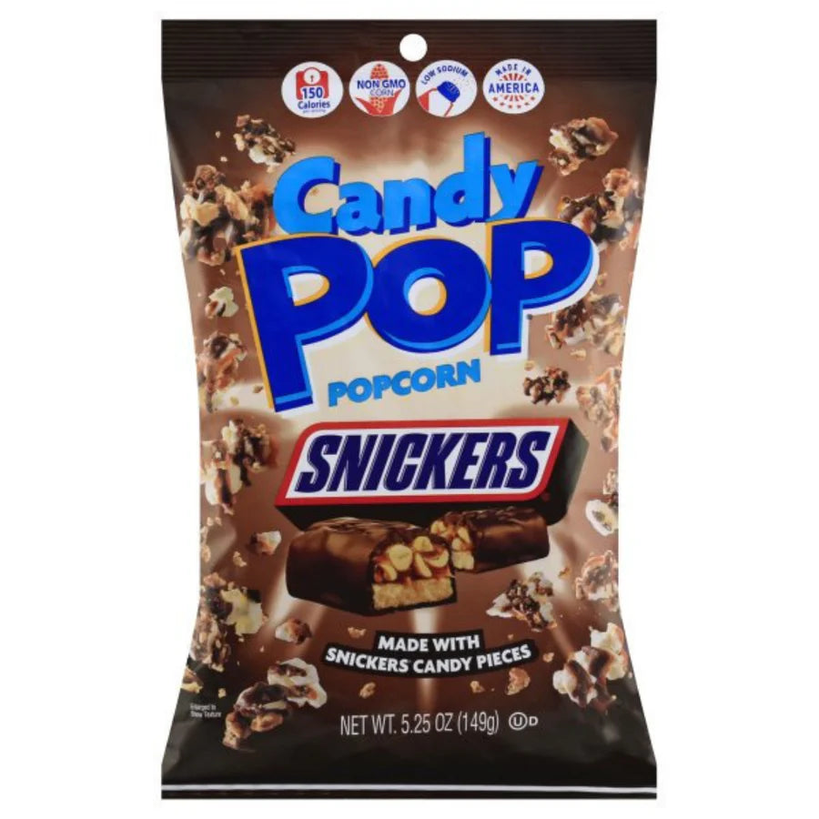 Candy Pop Popcorn Saveur Snickers – 149g | Popcorn Chocolat Cacahuète USA