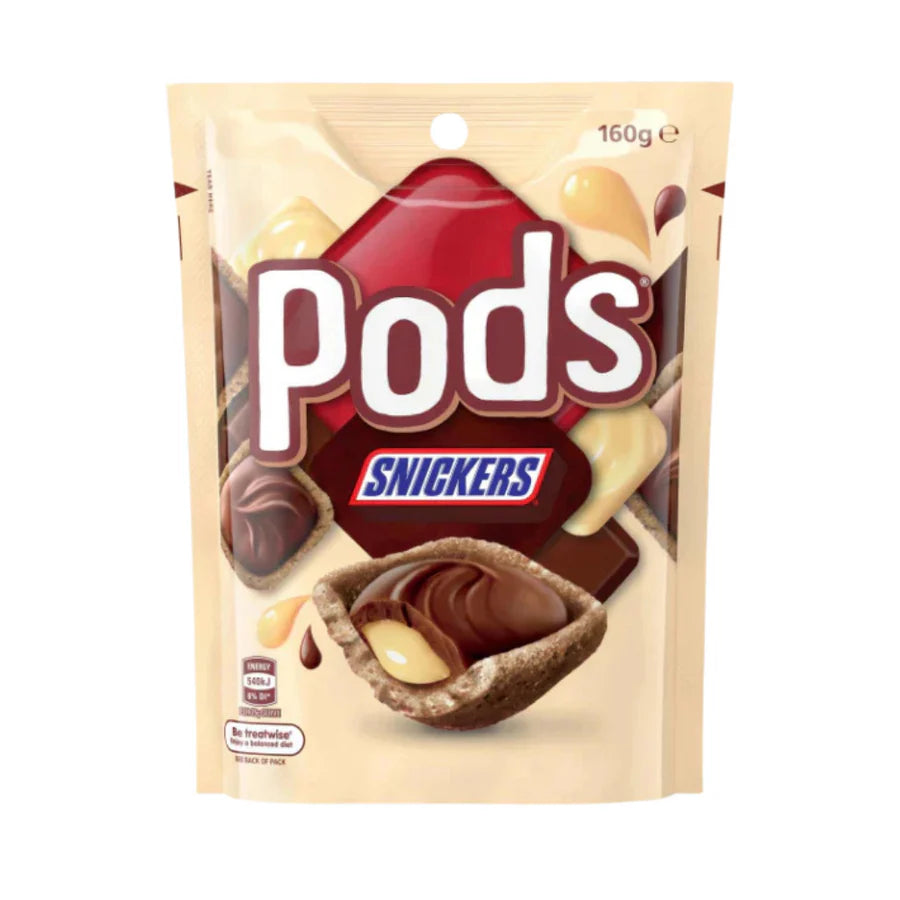 Snickers Pods – 160g | Mini Gaufrettes Chocolat & Cacahuète