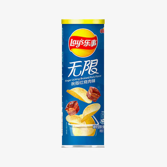 Lay’s Unlimited Can – Finger Sucking Braised Meat Pork – 90g