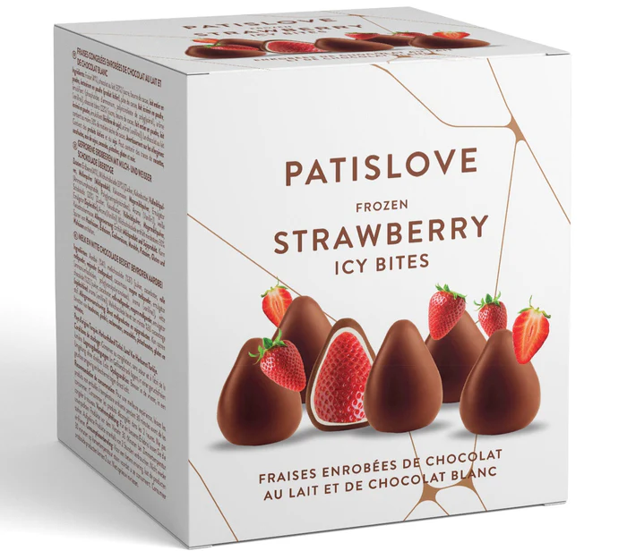 patislove milk & white chocolate strawberry 12x130g patislove milk & white chocolate strawberry 12x130g